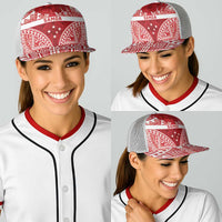Personalised Toa Samoa Rugby Spirit Baseball Net Cap Red Samoan Tribal Pattern - Polynesian Pride