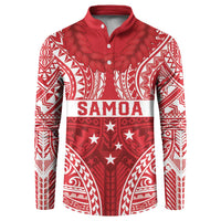 Personalised Toa Samoa Rugby Spirit Button Sweatshirt Red Samoan Tribal Pattern - Polynesian Pride