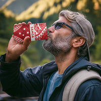 Personalised Toa Samoa Rugby Spirit 4 in 1 Can Cooler Tumbler Red Samoan Tribal Pattern - Polynesian Pride