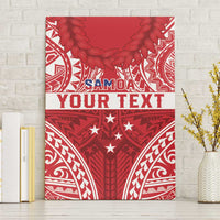Personalised Toa Samoa Rugby Spirit Canvas Wall Art Red Samoan Tribal Pattern - Polynesian Pride