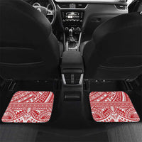 Personalised Toa Samoa Rugby Spirit Car Mats Red Samoan Tribal Pattern - Polynesian Pride