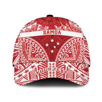 Personalised Toa Samoa Rugby Spirit Classic Cap Red Samoan Tribal Pattern LT9 Universal Fit Red - Polynesian Pride