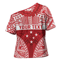 Personalised Toa Samoa Rugby Spirit Cross Shoulder Shirt Red Samoan Tribal Pattern - Polynesian Pride