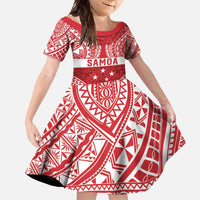 Personalised Toa Samoa Rugby Spirit Family Matching Tank Maxi Dress and Hawaiian Shirt Red Samoan Tribal Pattern - Polynesian Pride