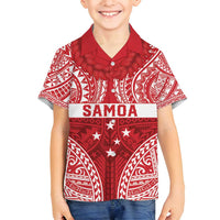 Personalised Toa Samoa Rugby Spirit Family Matching Tank Maxi Dress and Hawaiian Shirt Red Samoan Tribal Pattern - Polynesian Pride
