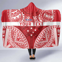 Personalised Toa Samoa Rugby Spirit Hooded Blanket Red Samoan Tribal Pattern LT9 One Size Red - Polynesian Pride