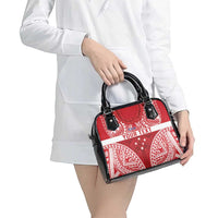 Personalised Toa Samoa Rugby Spirit Shoulder Handbag Red Samoan Tribal Pattern - Polynesian Pride