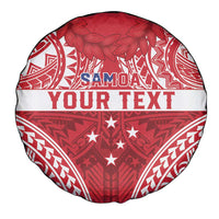 Personalised Toa Samoa Rugby Spirit Spare Tire Cover Red Samoan Tribal Pattern - Polynesian Pride