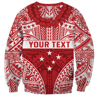 Personalised Toa Samoa Rugby Spirit Sweatshirt Red Samoan Tribal Pattern - Polynesian Pride