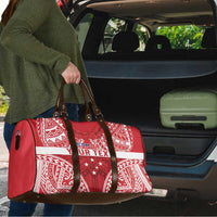 Personalised Toa Samoa Rugby Spirit Travel Bag Red Samoan Tribal Pattern - Polynesian Pride