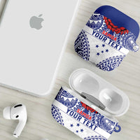 Personalised Toa Samoa Rugby Spirit AirPods Case White Samoan Tribal Pattern - Polynesian Pride