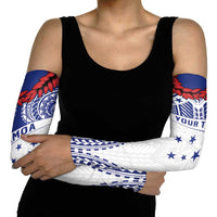 Personalised Toa Samoa Rugby Spirit Arm Sleeves White Samoan Tribal Pattern - Polynesian Pride