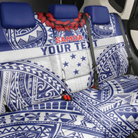 Personalised Toa Samoa Rugby Spirit Back Car Seat Cover White Samoan Tribal Pattern - Polynesian Pride
