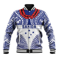 Personalised Toa Samoa Rugby Spirit Baseball Jacket White Samoan Tribal Pattern - Polynesian Pride