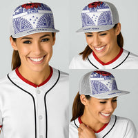 Personalised Toa Samoa Rugby Spirit Baseball Net Cap White Samoan Tribal Pattern LT9 - Polynesian Pride