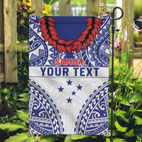 Personalised Toa Samoa Rugby Spirit Garden Flag White Samoan Tribal Pattern - Polynesian Pride