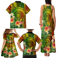 Polynesia Family Matching Tank Maxi Dress and Hawaiian Shirt Pasifika Tribal with Tropical Flowers LT9 - Polynesian Pride