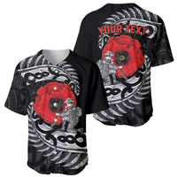 ANZAC Day Aotearoa Silver Fern Maori Personalised Baseball Jersey