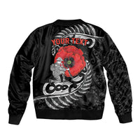 ANZAC Day Aotearoa Silver Fern Maori Personalised Bomber Jacket LT9 - Polynesian Pride