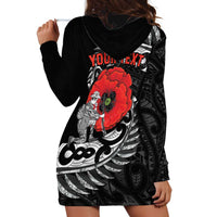 ANZAC Day Aotearoa Silver Fern Maori Personalised Hoodie Dress LT9 - Polynesian Pride