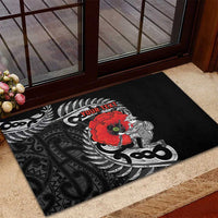 ANZAC Day Aotearoa Silver Fern Maori Personalised Rubber Doormat