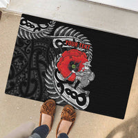 ANZAC Day Aotearoa Silver Fern Maori Personalised Rubber Doormat