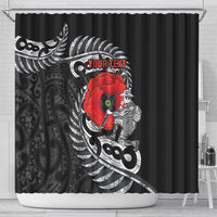 ANZAC Day Aotearoa Silver Fern Maori Personalised Shower Curtain LT9 - Polynesian Pride