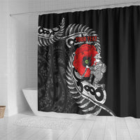 ANZAC Day Aotearoa Silver Fern Maori Personalised Shower Curtain LT9 - Polynesian Pride