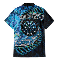 New Zealand Darts Personalised Family Matching Mermaid Dress and Hawaiian Shirt Aotearoa Silver Fern Blue Papua Shell Spirit