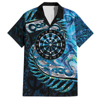 New Zealand Darts Personalised Family Matching Puletasi and Hawaiian Shirt Aotearoa Silver Fern Blue Papua Shell Spirit