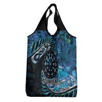 New Zealand Darts Personalised Grocery Bag Aotearoa Silver Fern Blue Papua Shell Spirit