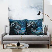 New Zealand Darts Personalised Pillow Cover Aotearoa Silver Fern Blue Papua Shell Spirit - Polynesian Pride