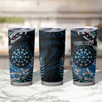 New Zealand Darts Personalised Tumbler Cup Aotearoa Silver Fern Blue Papua Shell Spirit
