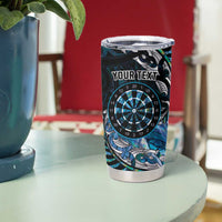 New Zealand Darts Personalised Tumbler Cup Aotearoa Silver Fern Blue Papua Shell Spirit