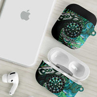 New Zealand Darts Personalised AirPods Case Aotearoa Silver Fern Green Papua Shell Spirit - Polynesian Pride
