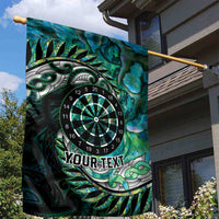 New Zealand Darts Personalised Garden Flag Aotearoa Silver Fern Green Papua Shell Spirit