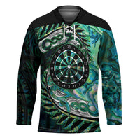 New Zealand Darts Personalised Hockey Jersey Aotearoa Silver Fern Green Papua Shell Spirit - Polynesian Pride