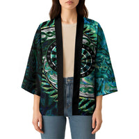 New Zealand Darts Personalised Kimono Aotearoa Silver Fern Green Papua Shell Spirit - Polynesian Pride