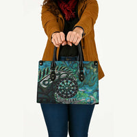 New Zealand Darts Personalised Leather Bag Aotearoa Silver Fern Green Papua Shell Spirit - Polynesian Pride