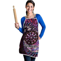 New Zealand Darts Personalised Apron Aotearoa Silver Fern Pink Papua Shell Spirit - Polynesian Pride