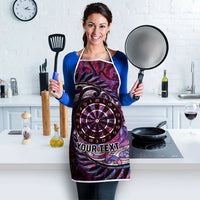 New Zealand Darts Personalised Apron Aotearoa Silver Fern Pink Papua Shell Spirit - Polynesian Pride
