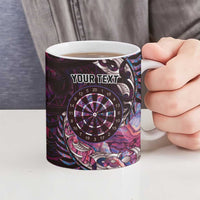 New Zealand Darts Personalised Ceramic Mug Aotearoa Silver Fern Pink Papua Shell Spirit - Polynesian Pride