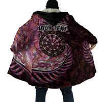 New Zealand Darts Personalised Cloak Aotearoa Silver Fern Pink Papua Shell Spirit - Polynesian Pride