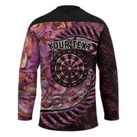 New Zealand Darts Personalised Hockey Jersey Aotearoa Silver Fern Pink Papua Shell Spirit - Polynesian Pride