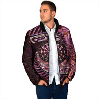 New Zealand Darts Personalised Padded Jacket Aotearoa Silver Fern Pink Papua Shell Spirit - Polynesian Pride