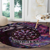 New Zealand Darts Personalised Round Carpet Aotearoa Silver Fern Pink Papua Shell Spirit