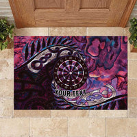 New Zealand Darts Personalised Rubber Doormat Aotearoa Silver Fern Pink Papua Shell Spirit