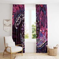 New Zealand Darts Personalised Window Curtain Aotearoa Silver Fern Pink Papua Shell Spirit
