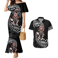 New Zealand Indigenous-Maori Rugby Custom Couples Matching Mermaid Dress and Hawaiian Shirt