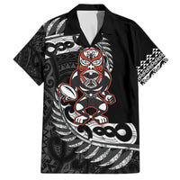 New Zealand Indigenous-Maori Rugby Custom Family Matching Off The Shoulder Long Sleeve Dress and Hawaiian Shirt
